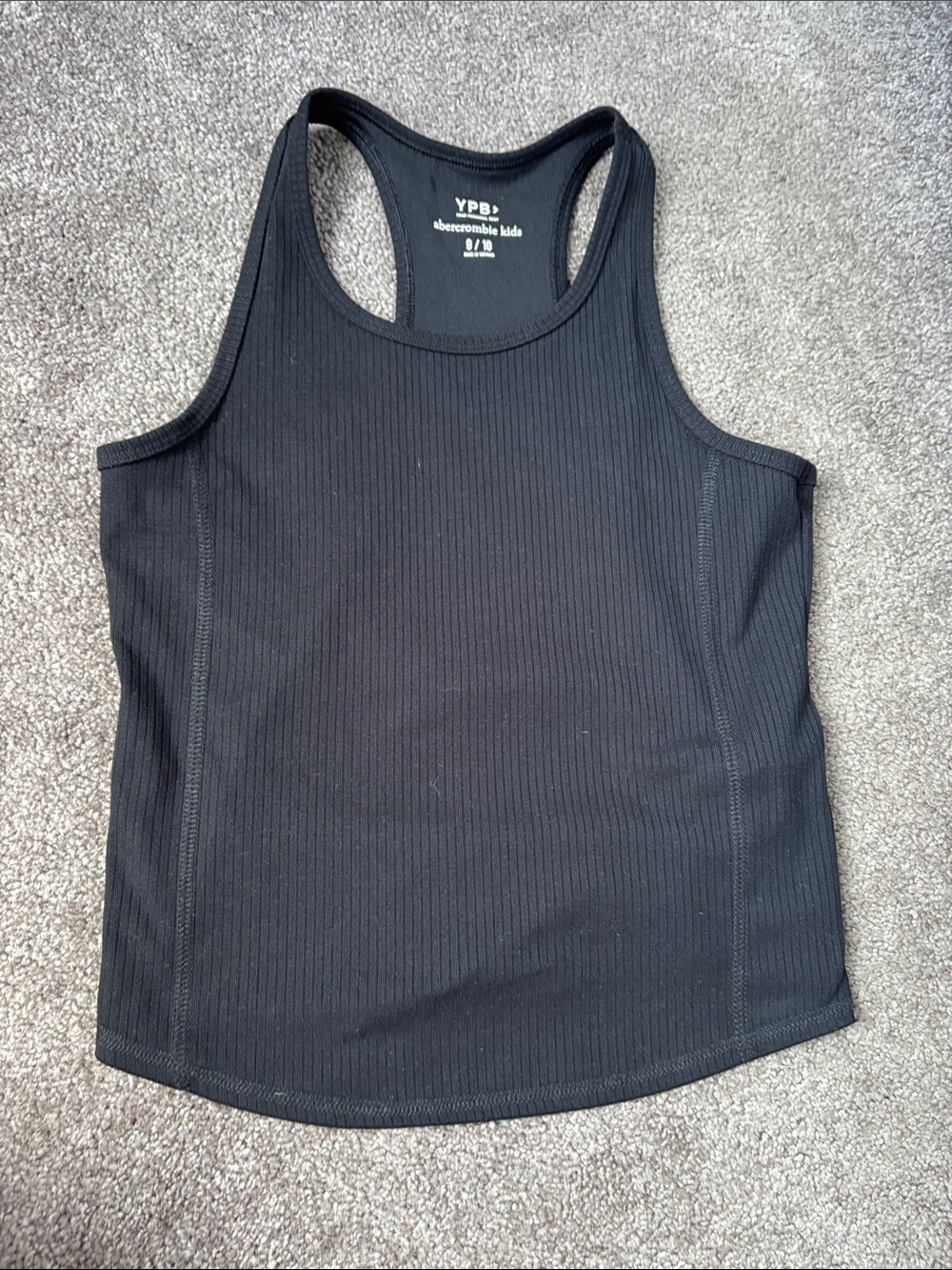 abercrombie kids Black Ribbed Tank with Racerback